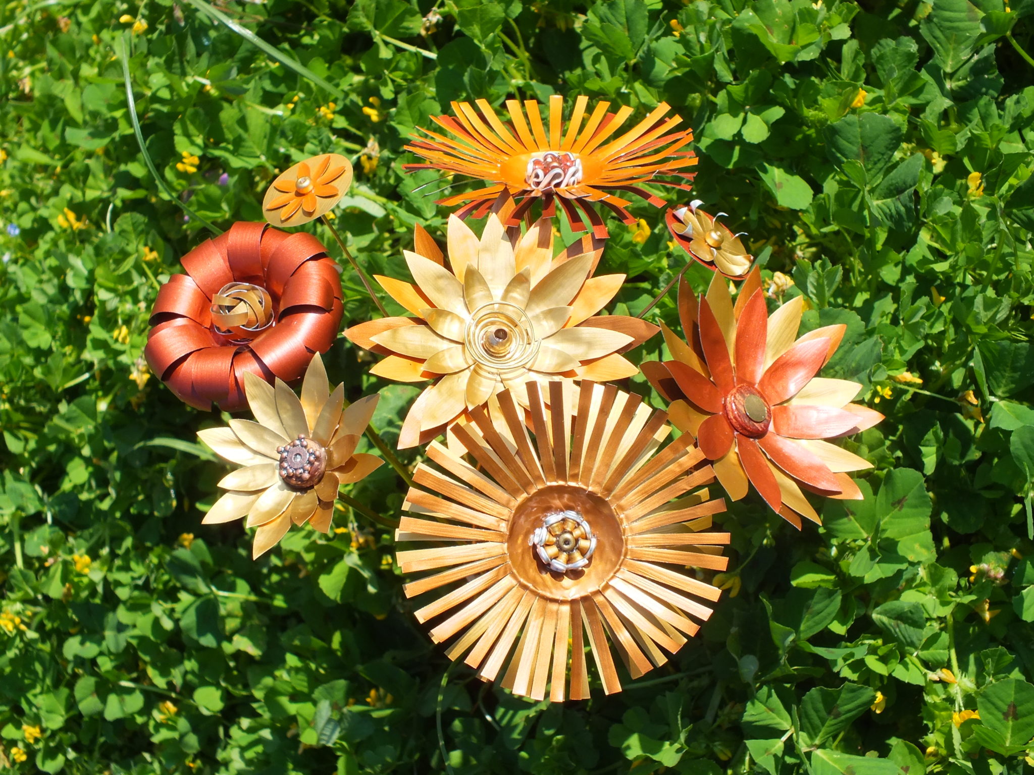 BOUQUET 8 FLEURS - Cuivre Orange et Or-1