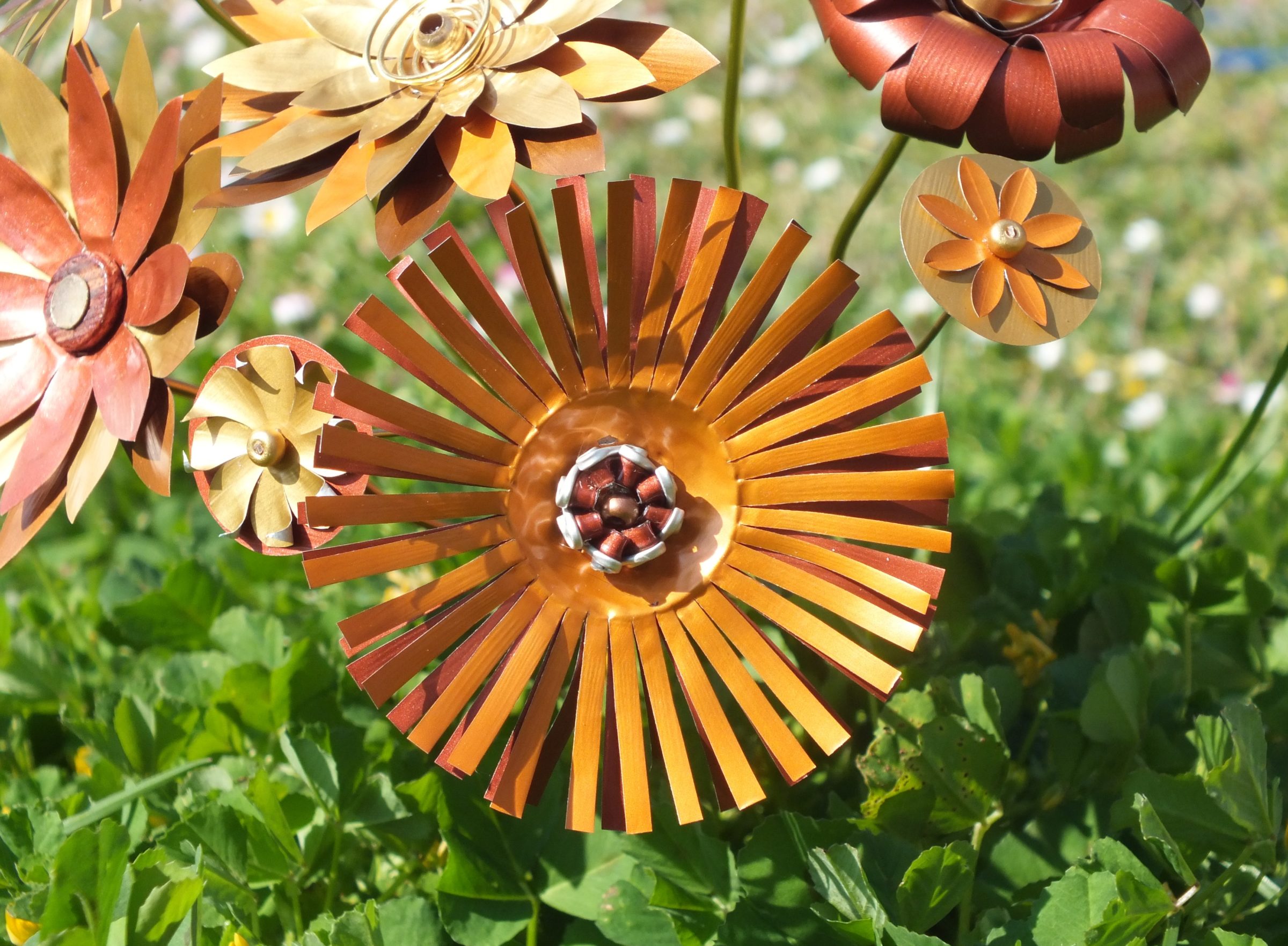 BOUQUET 8 FLEURS - Cuivre Orange et Or-4